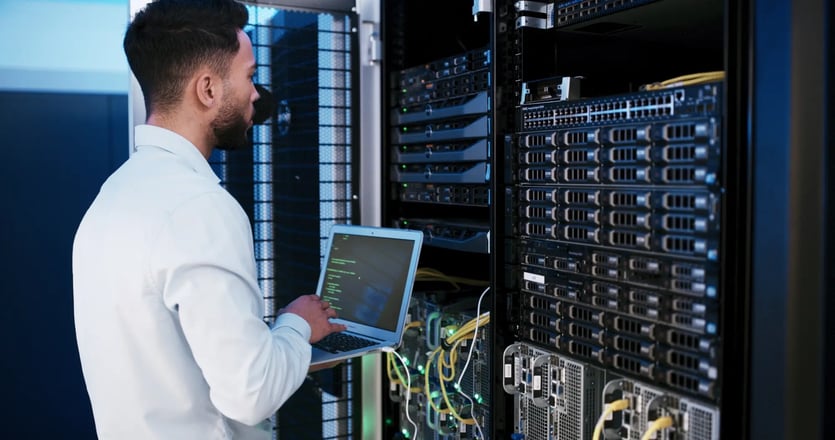 Engineer working in an M247 data centre