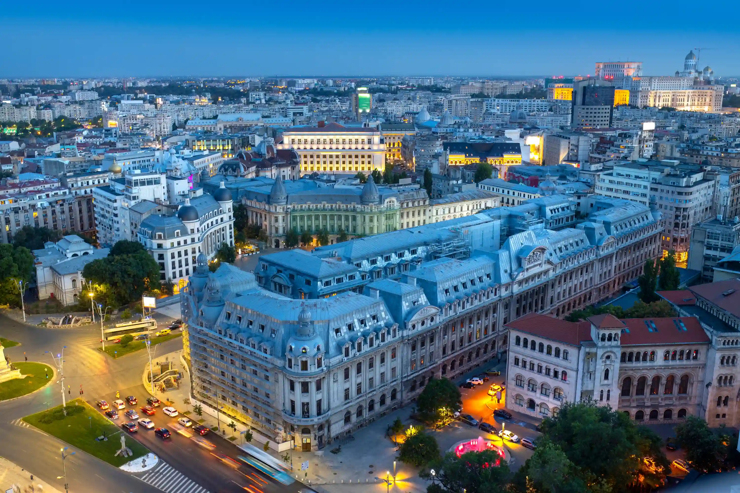 Central Bucharest at dusk