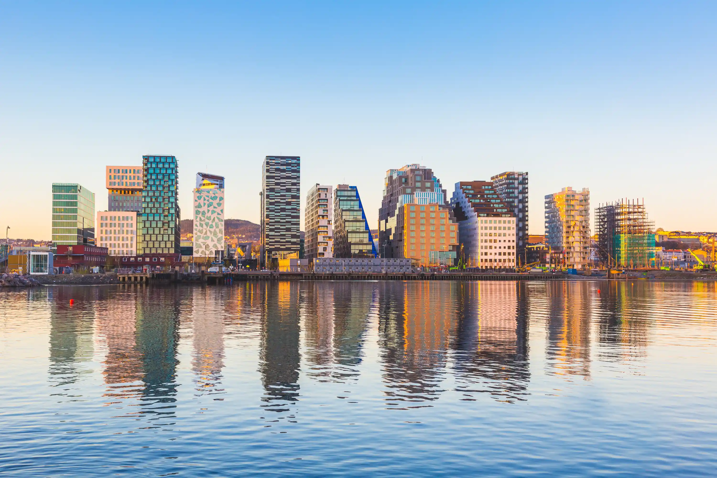 Oslo Norway, modern buildings on the waterfront